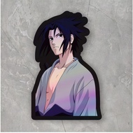 Uciha Sasuke Anime Hologram Sticker | Anime cutting Sticker size 7 cm Motorcycle Sticker