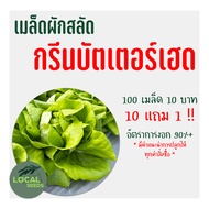 🌱เมล็ดผักสลัดอินทรีย์ กรีนบัตเตอร์เฮด 100 เมล็ด 10แถม1 🌱อัตราการงอกสูง มีคู่มือการปลูกทุกซอง เมล็ดพั