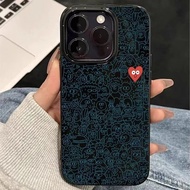Blue Graffiti Line Love Flexible Phone Case Suitable for iPhone 17promax 11pro 12promax 13 14 15 16 