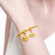 Gold Gold 999.9 Lotus Lotus Pom Gold Coin Bracelet National Trendy Style Lotus Gold Coin Female Brac
