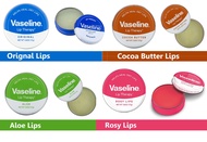วาสลีน ลิป เทอราพี ออริจินอล หรือ สีชมพู หรือ  ว่านหางจระเข้ 17 กรัม Vaseline Lip Therapy Lip Balm Tin, Original Lips / Rosy Lips / Alove Lips / Cocoa Butter 17g