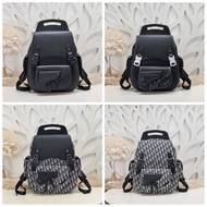 Beg lelaki Beg lelaki D9R small size classic design white blue color    leather backpack large lapto