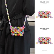 Summer children's cute dopamine messenger mini bag female 2023 new mobile phone bag mini beaded coin purse 【BYUE】