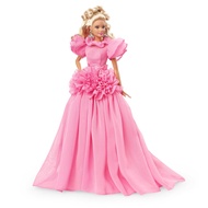 Signature Pink Collection Doll 3, Barbie Doll (Blonde) with Silkstone Body, Wearing Ruffled Chiffon 