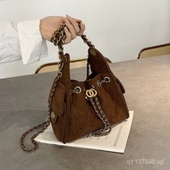 25C Bucket Bag Crossbody Bag Light Luxury Embroidered Women's Bag Drawstring Bag Chain C5Q1
