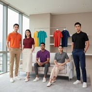 Baju Polo Unisex 100% Cotton 220GSM Plain Round Neck T-Shirt XS-8XL Plus Size Borong Namirah