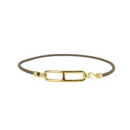 HERMÈS Roulis Double Tour 灰褐色皮革手環 - 01444