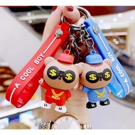 GANTUNGAN CUTE Bear Keychain Cartoon Bear Keychain Car Keychain Motorcycle Keychain