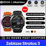 Ultra HD Amoled 2023 Zeblaze Stratos 3 Strava smartwatch olahraga GPS