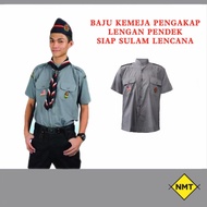 BAJU KEMEJA PENGAKAP LENGAN PENDEK/SESUAI SEKOLAH RENDAH DAN MENENGAH/SIAP SULAM LENCANA/SCOUT  UNIFORM/童军制服