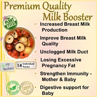 Premium Milk Booster Lactation Support Confinement Drink (14 Individual Packs) - Enhance Milk Produc