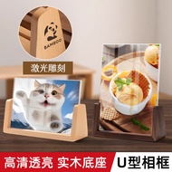 Desktop Decoration desktop ornament Acrylic Solid Wood Photo Frame desktop Decoration Craft Creative