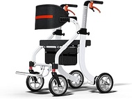3 in 1 Walker Wheelchair Combo - Foldable Aluminum Rollator with Footrests - Convertible to a Transp