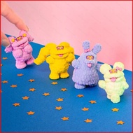 SQ1 4pcs Kenelephant Moai Monster Flocked Figurine Model Decorative Sculpture plush doll gift for ki