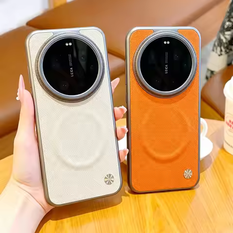 Luxury Textured Leather Case For Xiaomi 17 Ultra Mi 17 Pro Max Mi 15 Ultra 15s pro 14 13 ultra Magne