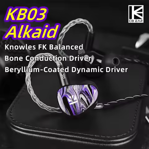 KBEAR KB03 Alkaid Earphone HIFI headphone Upgrade Knowles Balanced Armature earbuds 1DD +1BA +1 Bone