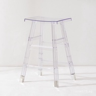 High Bar Stool with Backrest, Bar Counter Chair, Front Desk Bar Stool, Nordic Designer Transparent M