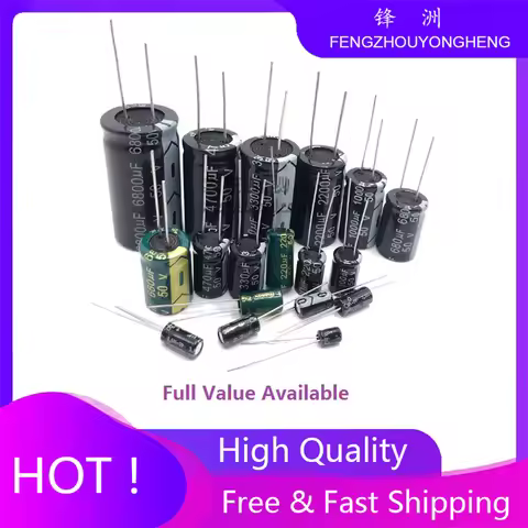 5PCS 1000UF 1500UF 2200UF 3300UF 4700UF 680UF 1UF 2.2UF 3.3UF Aluminum Electrolytic Capacitor 6.3V 1