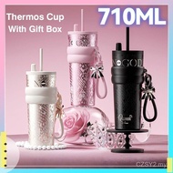 Premium 710ml 316 Grade Stainless Steel Tumbler with Tritan Straw & Leak-Proof Lid