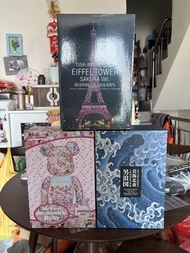 全新 BE@RBRICK bearbrick 400% 100% set 艾菲爾鐵塔，櫻花版 ，葛飾北齋