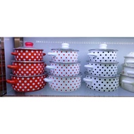Enamel cooking pot 3pcs/16-20CM/periuk bunga/periuk masak/periuk enamel