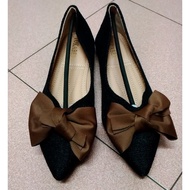 Black pointed flats shoes(RS1139)