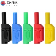 CHINK Banana Plug Connector, 4MM Black Red Banana Plug, Safety Stackable Banana Plug Wire Solder Ins