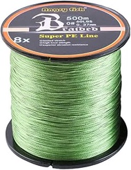 Braided Fishing Line 8-fold 500 m PE Super Strong Braided Lines, Army Green, 1.0# 0.17 mm/9.09 kg/20