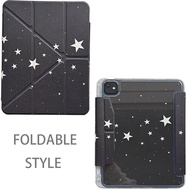 Casing Hard Y-fold Leather White Stars For Mini6 Mini7 A17Pro IPad 5 6 7 8 9 10 11 12 A16 A19 Air 2 