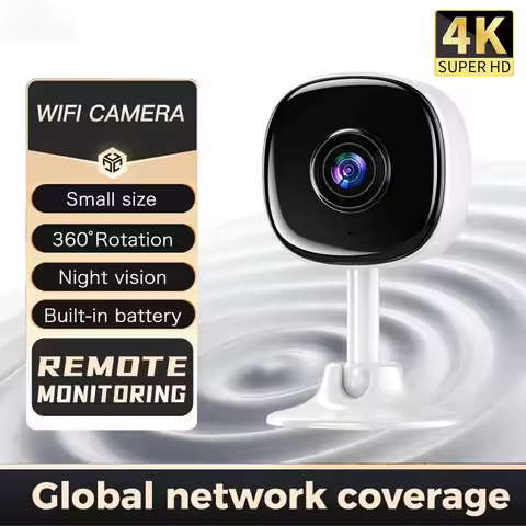 360° Rotating Mini Security Camera 4K WiFi Indoor Cam with Night Vision Smart Home Monitoring for Ho