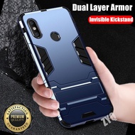 For Xiaomi Redmi Note 5 6 Pro Dual Layer Armor reinforced Shockproof Phone Case with Invisible Kickstand Back Cover