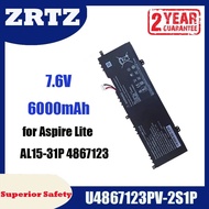 New ZRTZ U4867123PV-2S1P  7.6V 6000mAh 10-Pin-7-Line Laptop Battery for Aspire Lite AL15-31P 4867123