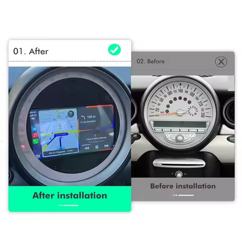 8+256G 7" Auto Android 14 Car Radio GPS Player Carplay Navi Bluetooth 4G LTE Wifi For BMW Mini Coope