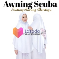 [BERDAGU] Khimar Putih Labuh Moscrepe / Tudung Putih Labuh Berdagu Moscrepe Awning Scuba/ Khimar Haj