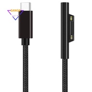 Nylon Braided Surface Connect to USB-C Charging Cable PD 15V for Surface Pro 7/6/5/4/3,Laptop 3/2/1,Surface Go