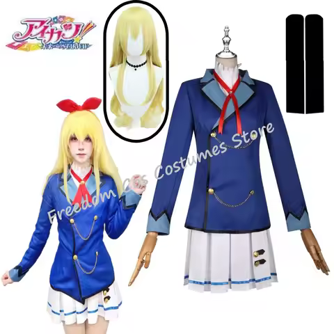 Anime Aikatsu Hoshimiya Ichigo Shibuki Ran Kiriya Aoi Cosplay Costume wig Starlight School JK Campus