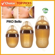 Silicone Baby Feeding Bottle -  BPA Free Wide Neck Newborn Bottle with Straw & Pacifier