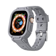 Mecha ซิลิโคนสำหรับ Apple Watch band 44 มม. 40 มม. 45 มม. 41 มม. กีฬาเปลี่ยนผู้หญิงผู้ชายสร้อยข้อมือ i นาฬิกา series 3 4 5 6 SE 7 8 band Ultra 49mm