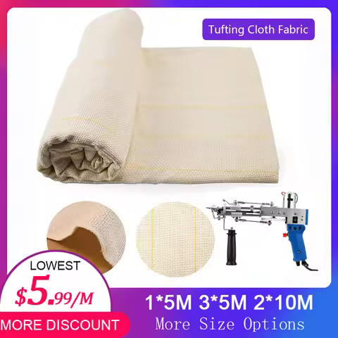 10M Tufting Monk Cloth Bulk Marked Lines Woven DIY Carpet Tapestry Rug Making Needlework For Tufting