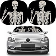 Moukeren 2 PCS Windshield Sun Shade for Car Foldable Window Covers for Car Accessories Reflect UV Su