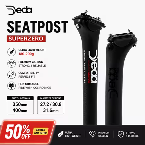 Deda Ultralight Carbon Fiber Bicycle Seatpost 27.2 30.8 31.6mm, 350mm 400mm Length MTB Road Bike Sea