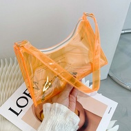 Jelly Transparent Shoulder Bag pvc Female Bag Fashion Plastic Baguette Bag Ready stock1230