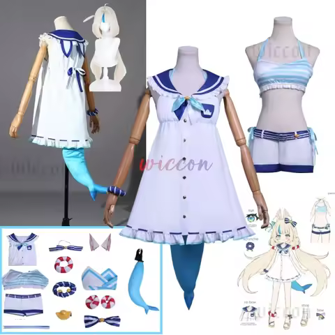 Vtuber Sameko Saba Cosplay Costume Gura Reincarnation of Saba Sailor Cute Dress Halloween Anime Part