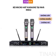 Bộ Micro Không Dây Hát Karaoke Tại Nhà MB02 Chống Nhiễu Chống Hú