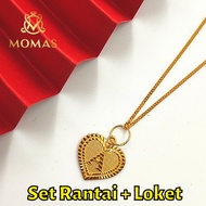 Gold Chain Set 916 Pure Gold Pendant 916 Pure Gold 916 Bajet