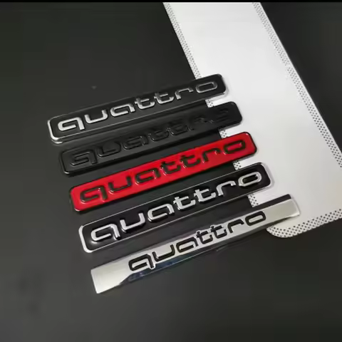 Audi Quattro Sport Car ABS Rear Tail Trunk Emblem Fender Side Sticker for A5 B7 Q7 A3 A4 B8 A6 TT R8