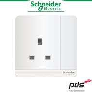 Schneider AvatarOn 13A 250V 1 Gang (Single) Switched Socket - White
