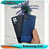 Casing Samsung Galaxy A12 A 12 Double Color Fabric Case Kain Soft Case