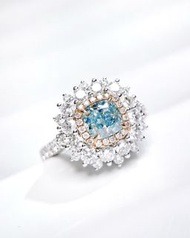 今日福利💚💙！ GIA 1.01ct Fancy Bluish Green Diamond Ring！ 18k gold & 1.27ct diamond, price 1xx,xxxHKD  sup