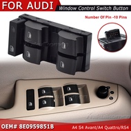 8E0959851B For Audi A4 B6, B7 Driver Side Electric Master Power Window Control Switch Button 8E09598